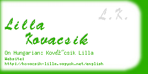 lilla kovacsik business card